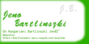 jeno bartlinszki business card